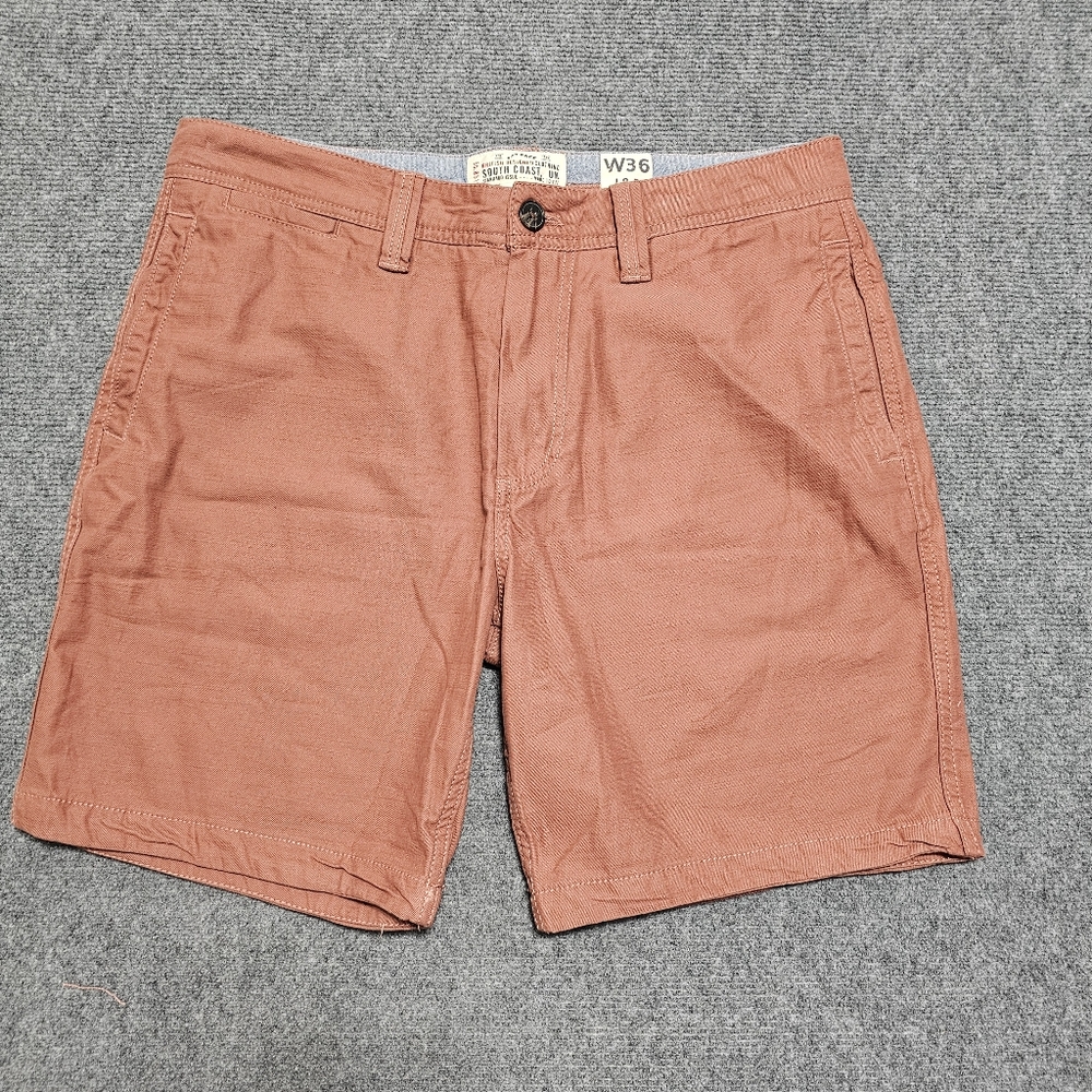 Fat Face Cove Shorts Men's W36 L8.5 Heavy Chino Shorts Pockets Burnt Orange